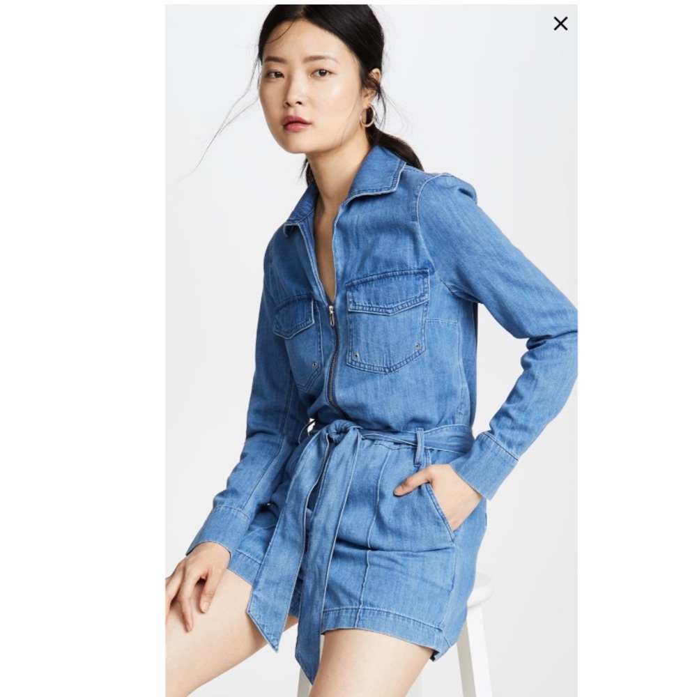 Veronica Beard Chambray Romper NWT Large - Picture 5 of 6